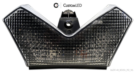 Kawasaki Ninja ZX-14R Blaster-X Feu arrière LED intégré pour les années 2006-2025 par Custom LED - Lentille transparente