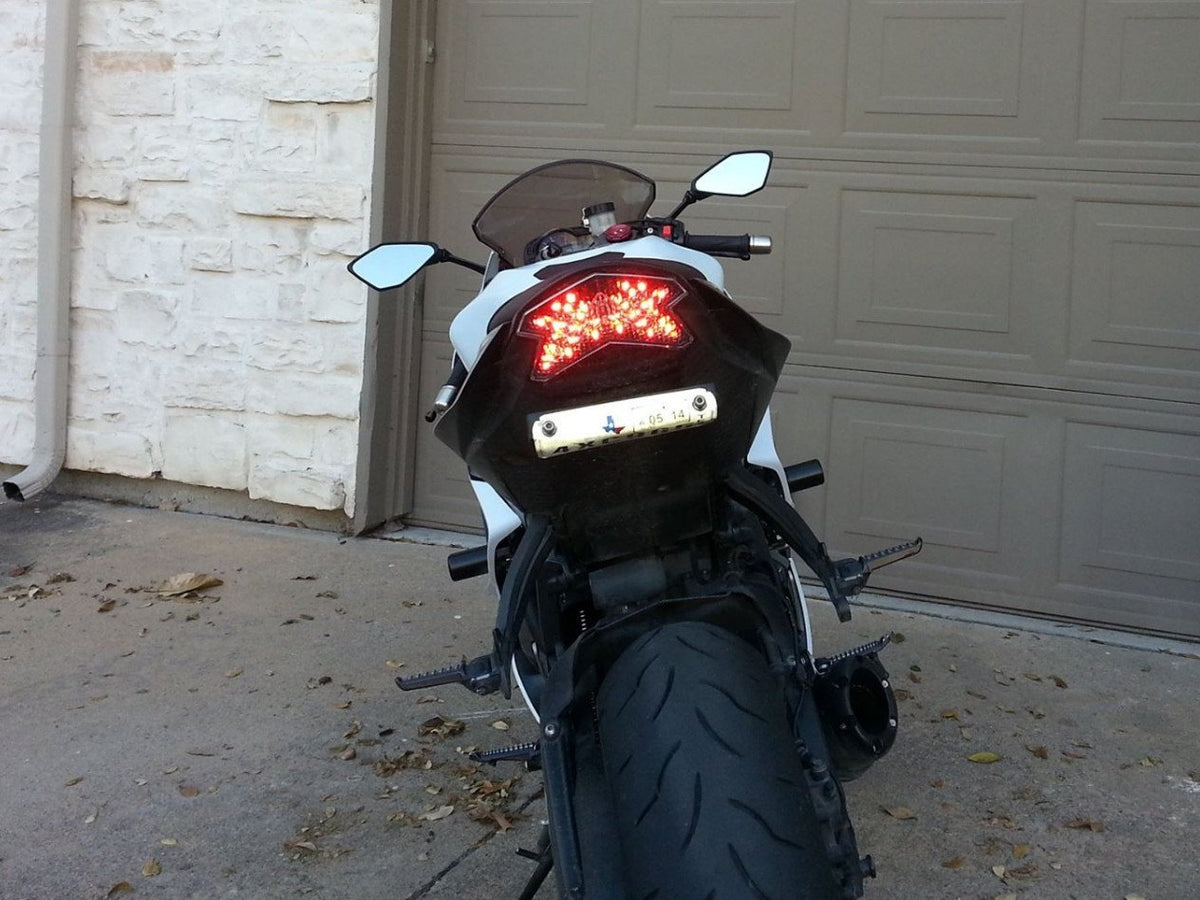 Kawasaki Ninja ZX-6R Blaster-X Integrated LED Tail Light for years 2013-2018 - Clear Lens