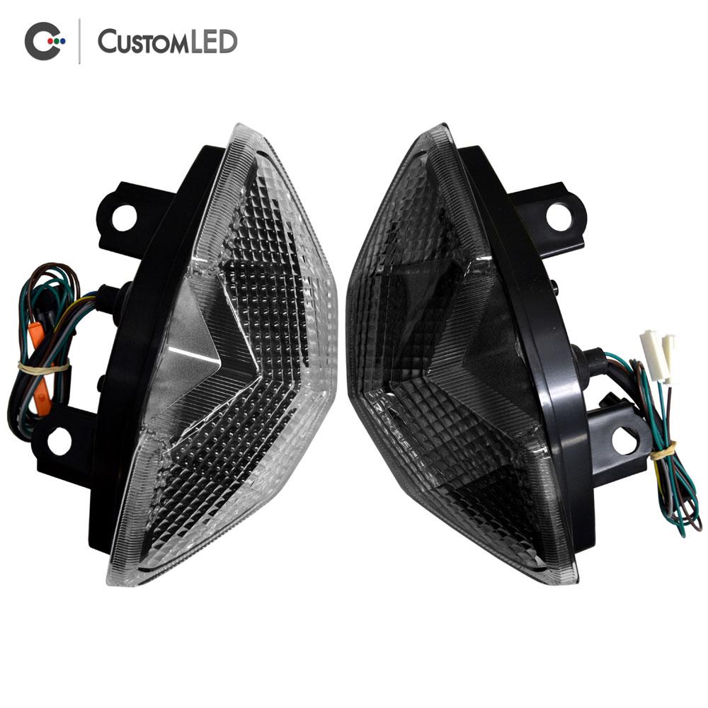 Kawasaki Z1000 Blaster-X Feu arrière LED intégré pour les années 2010 2011 2012 2013 par Custom LED - Lentille transparente VS lentille fumée