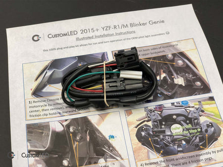 R1, R1M and R1S Running Light DRL Turn Signal Mod - Custom LED Blinker Genie pre-wired for 2015+ R1, R1M and R1S