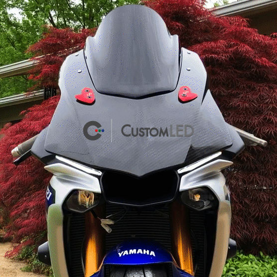 R1, R1M and R1S Running Light DRL Turn Signal Mod with OEM Mirrors Removed - Custom LED Blinker Genie pre-wired for 2015+ R1, R1M and R1S