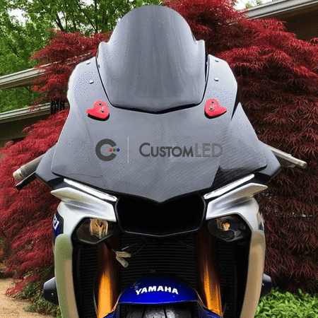 R1, R1M and R1S Running Light DRL Turn Signal Mod with OEM Mirrors Removed - Custom LED Blinker Genie pre-wired for 2015+ R1, R1M and R1S